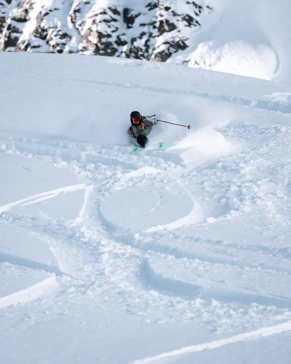 Carving fresh powder in Zermatt